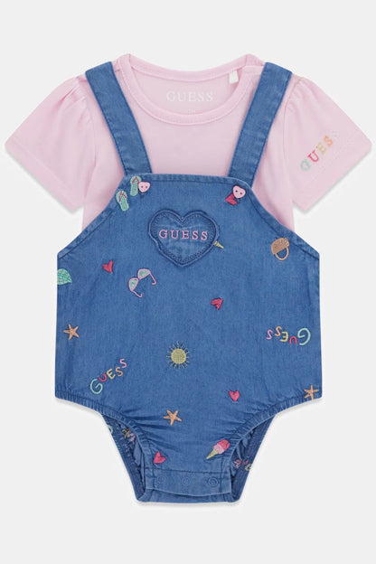 GUESS KIDS SET BODY & CHAMBRAY ROMPER