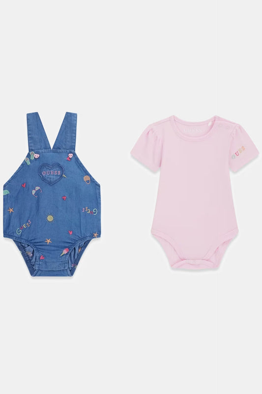 GUESS KIDS SET BODY & CHAMBRAY ROMPER