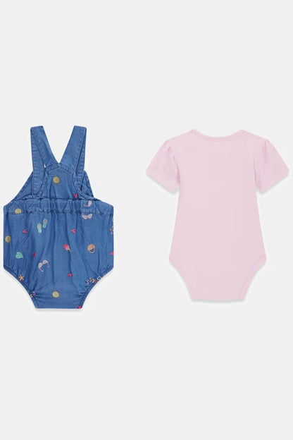 GUESS KIDS SET BODY & CHAMBRAY ROMPER