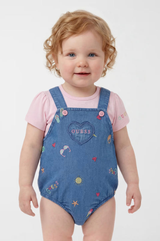 GUESS KIDS SET BODY & CHAMBRAY ROMPER