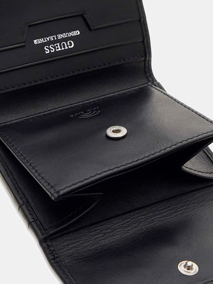 GUESS BERNA GENUINE LEATHER TRIFOLD S WALLET