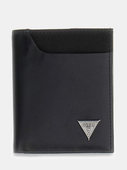 GUESS BERNA GENUINE LEATHER TRIFOLD S WALLET