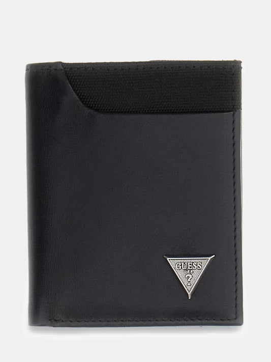 GUESS BERNA GENUINE LEATHER TRIFOLD S WALLET