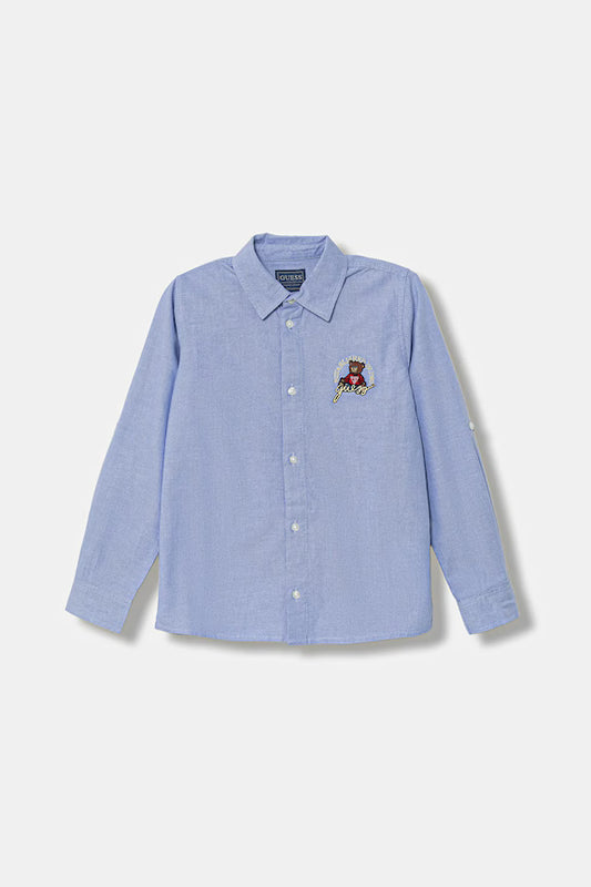 GUESS KIDS EMBROIDERED OXFORD SHIRT