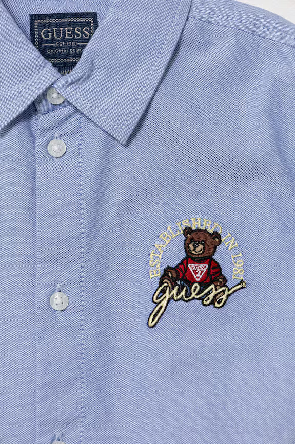 GUESS KIDS EMBROIDERED OXFORD SHIRT