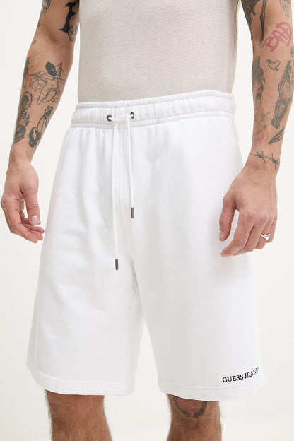 GUESS JEANS EMBROIDERY LOGO COTTON SHORTS
