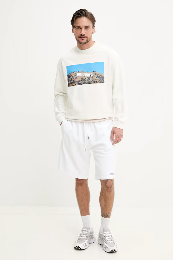 GUESS JEANS EMBROIDERY LOGO COTTON SHORTS