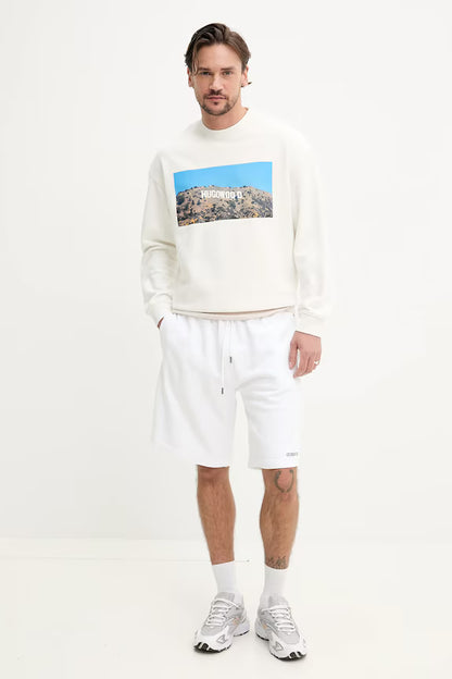 GUESS JEANS EMBROIDERY LOGO COTTON SHORTS