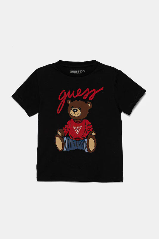 GUESS KIDS BEAR EMBROIDERED T SHIRT