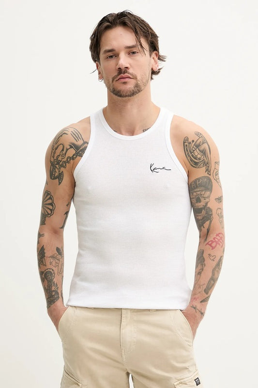KARL KANI CHEST SIGNATURE TANK TOP