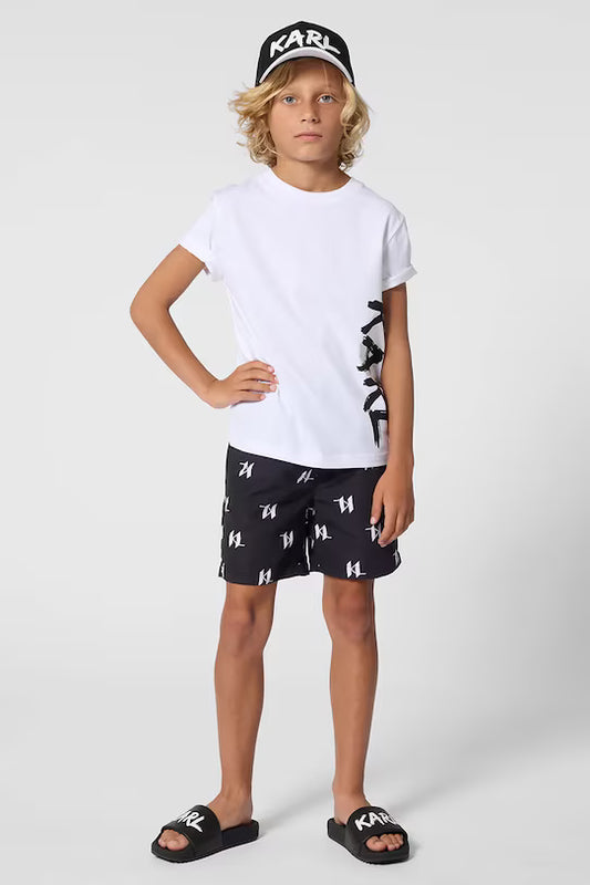 KARL LAGERFELD KIDS  DRAWSTRING SWIM SHORTS