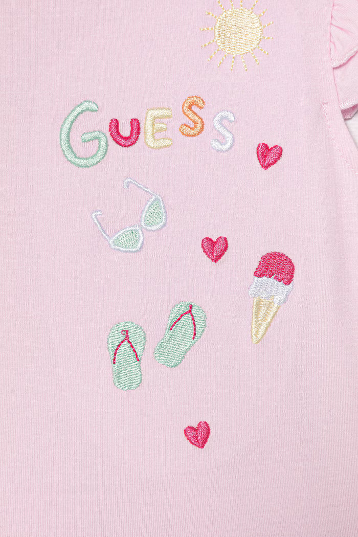 GUESS KIDS SET T SHIRT & STRAIGHT DENIM SHORT