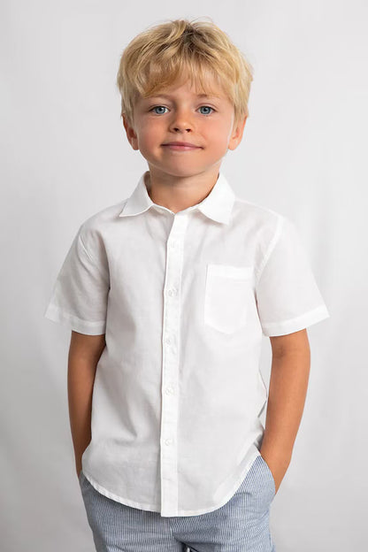 MAYORAL KIDS SHORTSLEEVE COTTON LINEN SHIRT