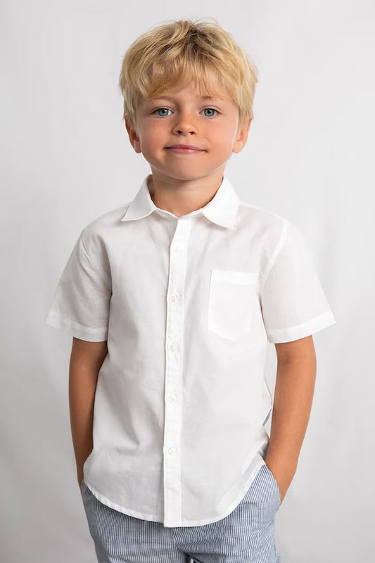 MAYORAL KIDS SHORTSLEEVE COTTON LINEN SHIRT