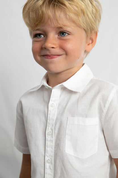 MAYORAL KIDS SHORTSLEEVE COTTON LINEN SHIRT
