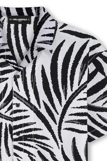 KARL LAGERFELD KIDS BLACK & WHITE OVERSIZED SHIRT