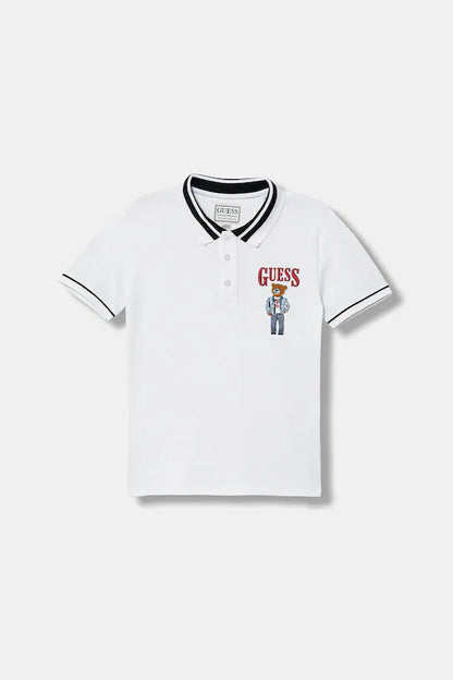 GUESS KIDS TEDDY BEAR LOGO POLO T SHIRT