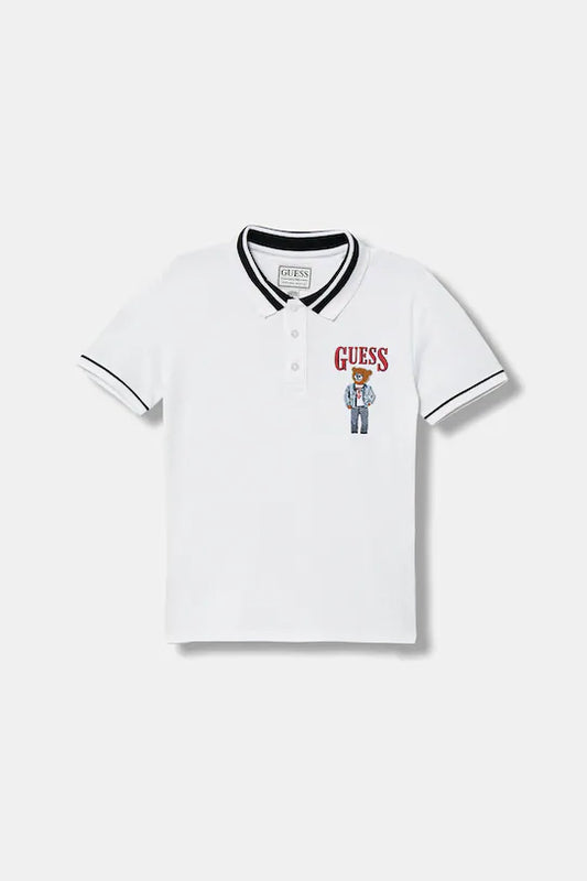GUESS KIDS TEDDY BEAR LOGO POLO T SHIRT