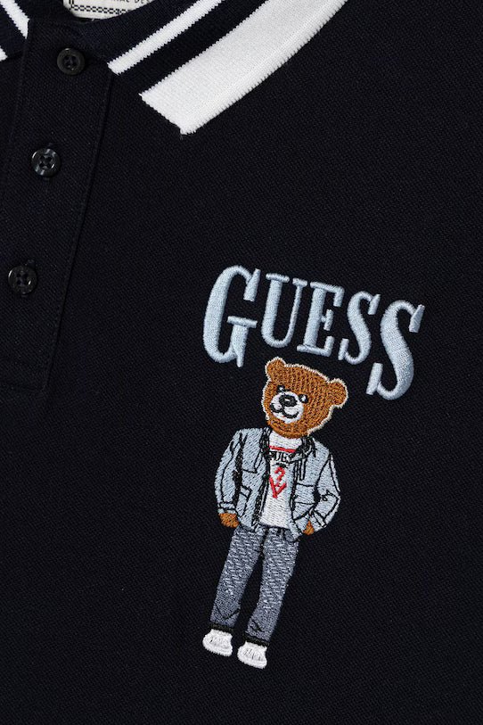 GUESS KIDS TEDDY BEAR LOGO PRINT POLO T SHIRT