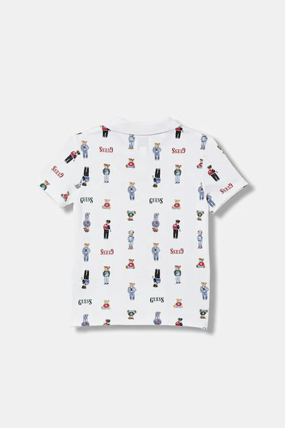 GUESS KIDS REPEAT PATTERN POLO T SHIRT