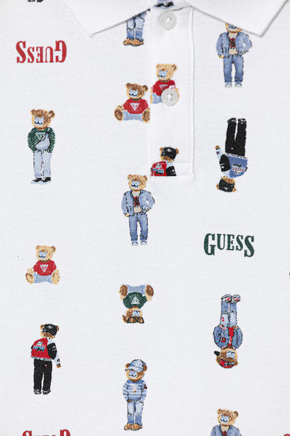 GUESS KIDS REPEAT PATTERN POLO T SHIRT