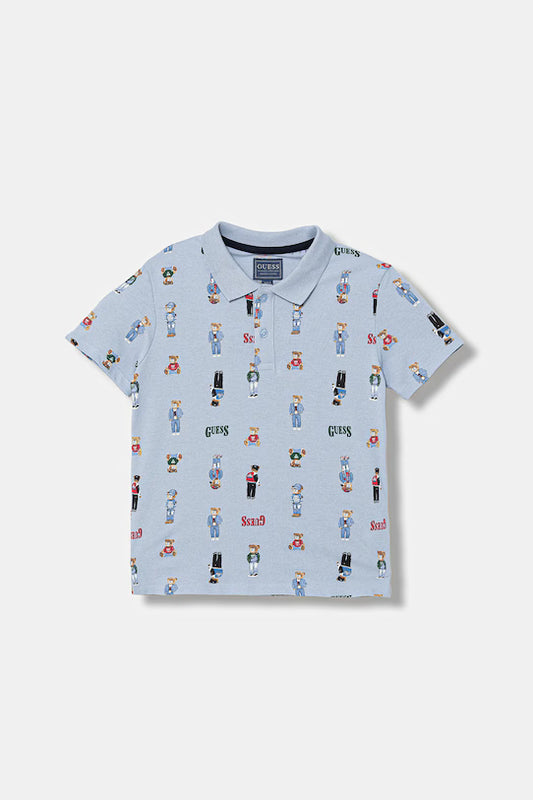 GUESS KIDS REPEAT PATTERN POLO T SHIRT