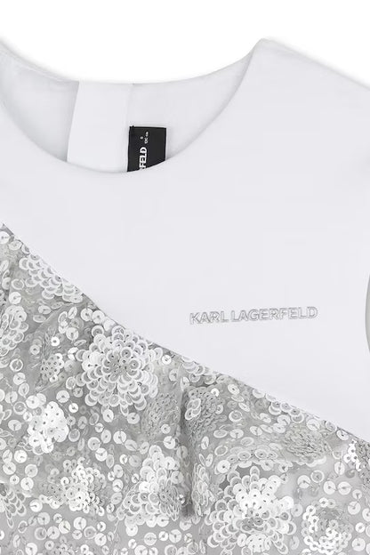 KARL LAGERFELD KIDS SEQUIN-EMBELLISHED DRESS