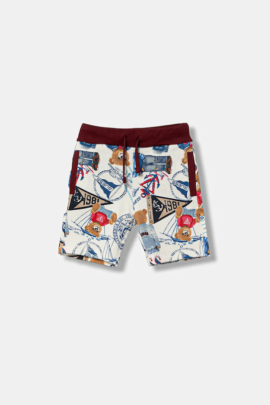 GUESS KIDS MULTILOGO PRINT SHORT