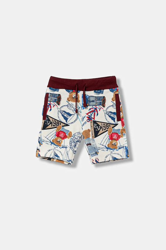 GUESS KIDS MULTILOGO PRINT SHORT