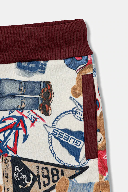 GUESS KIDS MULTILOGO PRINT SHORT