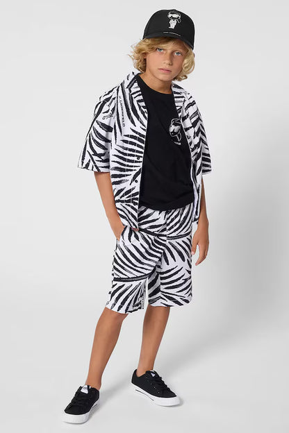 KARL LAGERFELD KIDS BLACK & WHITE OVERSIZED SHIRT