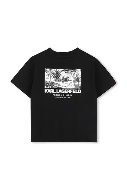 KARL LAGERFELD KIDS BACKPRINT OVERSIZED T SHIRT