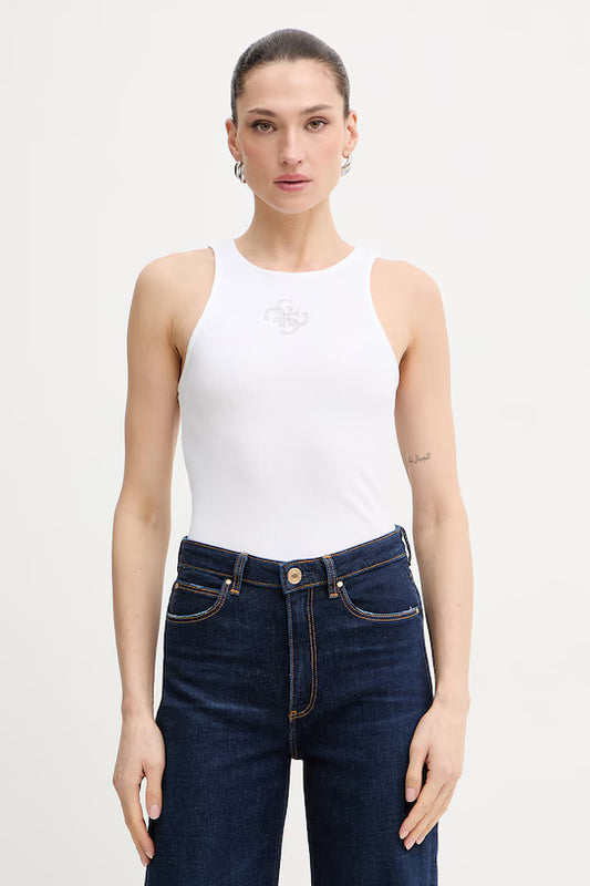 GUESS WOMAN GUENDALINA RIB-KNIT TOP