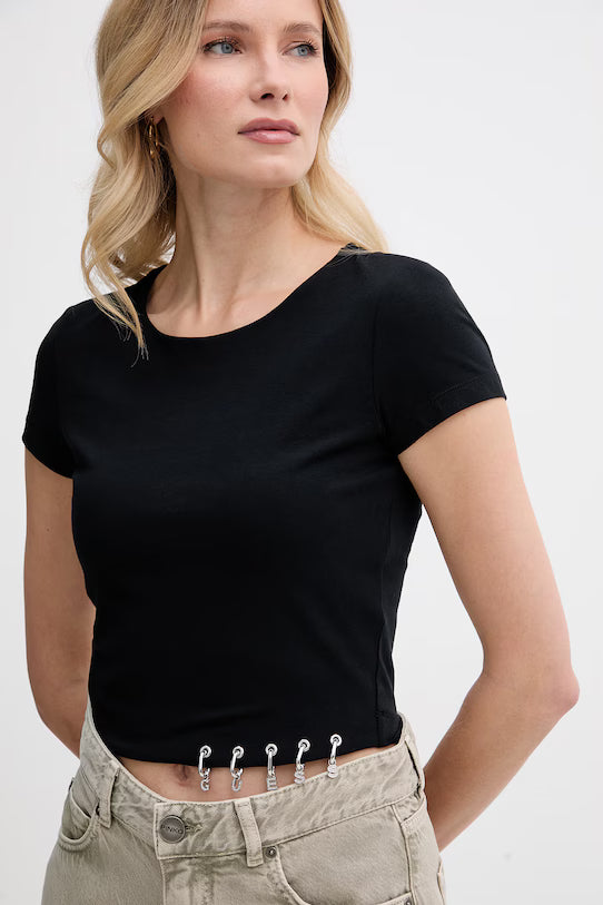 GUESS WOMAN ELISABETTE KNIT CROP TOP