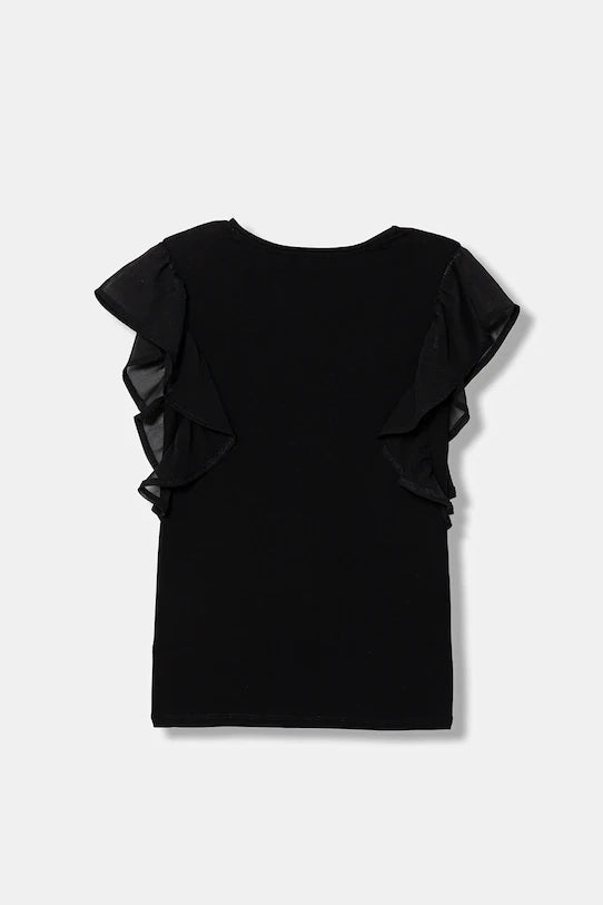 GUESS KIDS GIRLS T SHIRT WITH CHIFFON