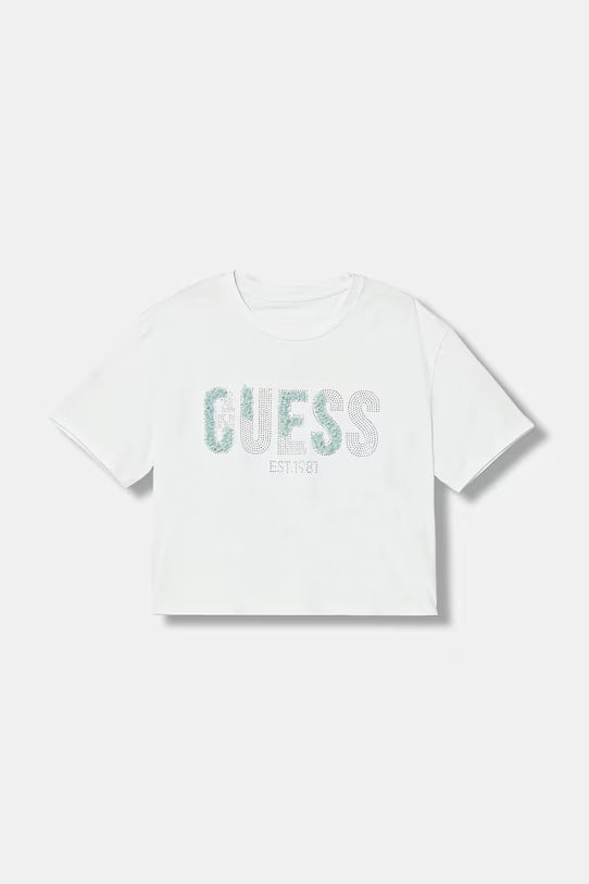 GUESS KIDS RHINESTONES LOGO T SHIRT