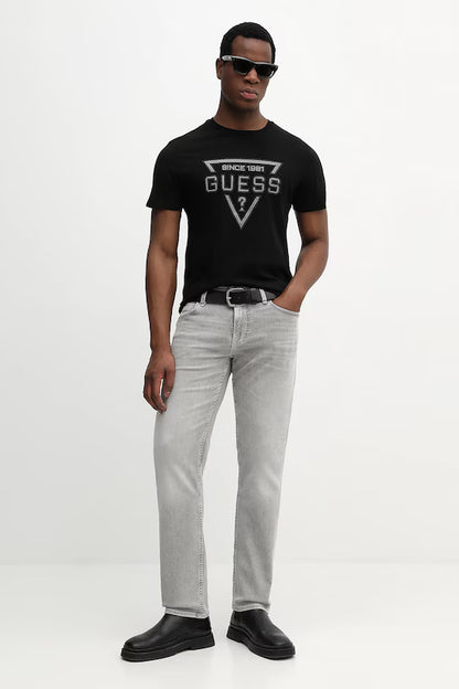 GUESS MAN PRINTED TRIANGLE COTTON T SHIRT