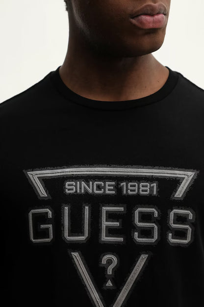 GUESS MAN PRINTED TRIANGLE COTTON T SHIRT