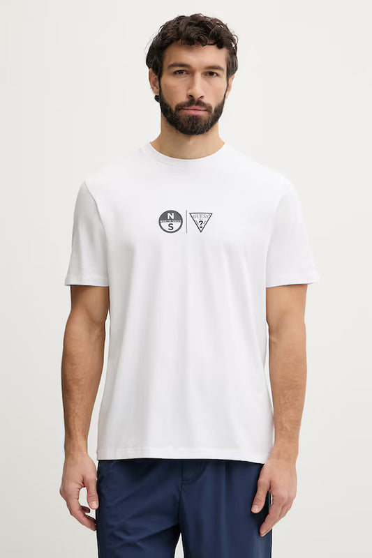GUESS MEN'S COTTON T-SHIRT WITH ELASTANE X NORTH SAILS