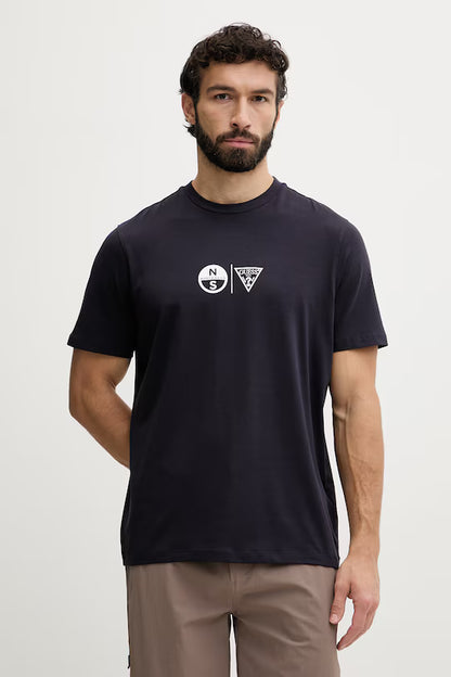 GUESS MEN'S COTTON T-SHIRT WITH ELASTANE X NORTH SAILS