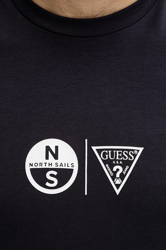 GUESS MEN'S COTTON T-SHIRT WITH ELASTANE X NORTH SAILS