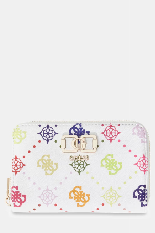 GUESS EMELIE LOGO SLG MED ZIP AROUND WALLET