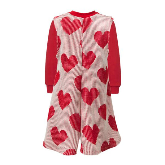 TWO IN A CASTLE GAME OF HEARTS KNITTED PLAYSUIT