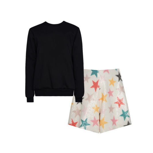 TWO IN A CASTLE DREAMSTARS SET SWEATER & SEQUIN SHORTS