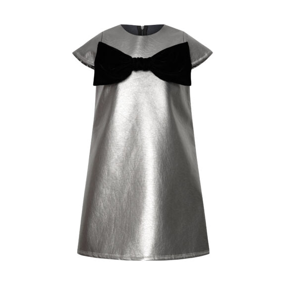 TWO IN A CASTLE METALLICA PLEATHER BOW DRESS