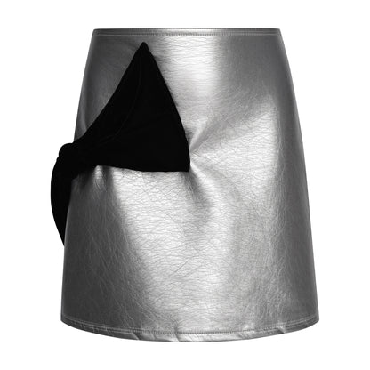 TWO IN A CASTLE METALLICA PLEATHER MINI SKIRT