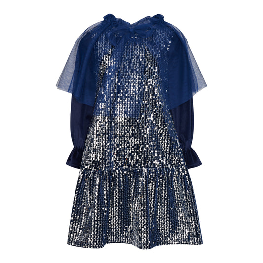TC SPARKLING NIGHT SEQUIN DRESS&TULLE CAPE