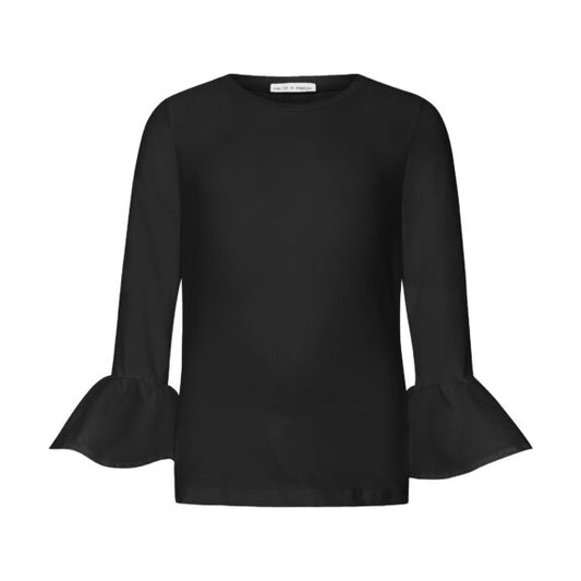 TWO IN A CASTLE MONOCHROME RUFFLE SLEEVE TOP