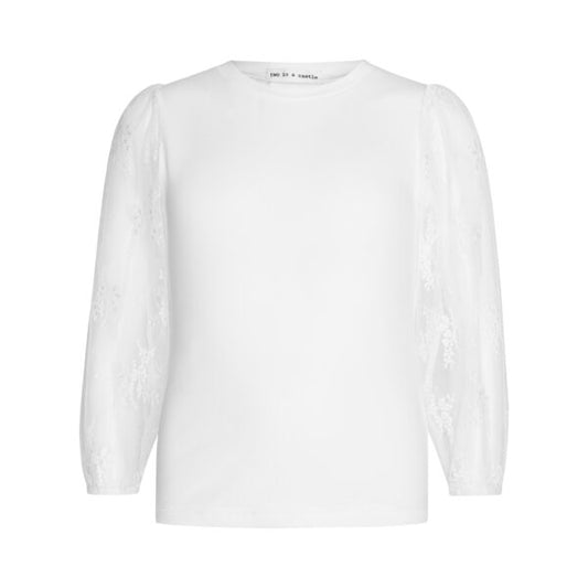 TWO IN A CASTLE MONOCHROME LACE SLEEVE TOP