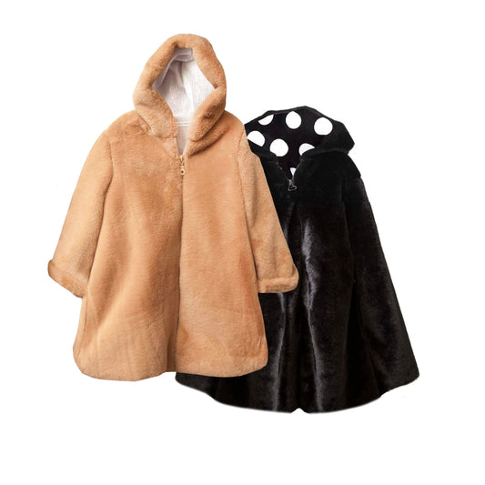 TWO IN A CASTLE MONOCHROME HOODED COAT